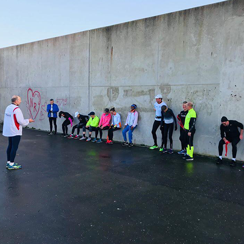 Tijdens de training in Amsterdam